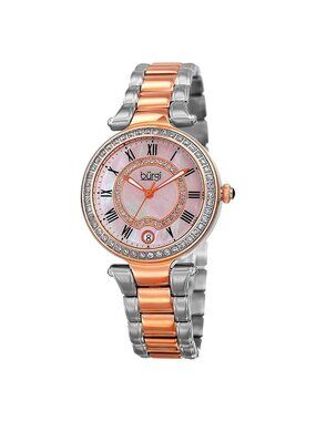 NWT Burgi Mother of Pearl Dial Two-tone Ladies Watch